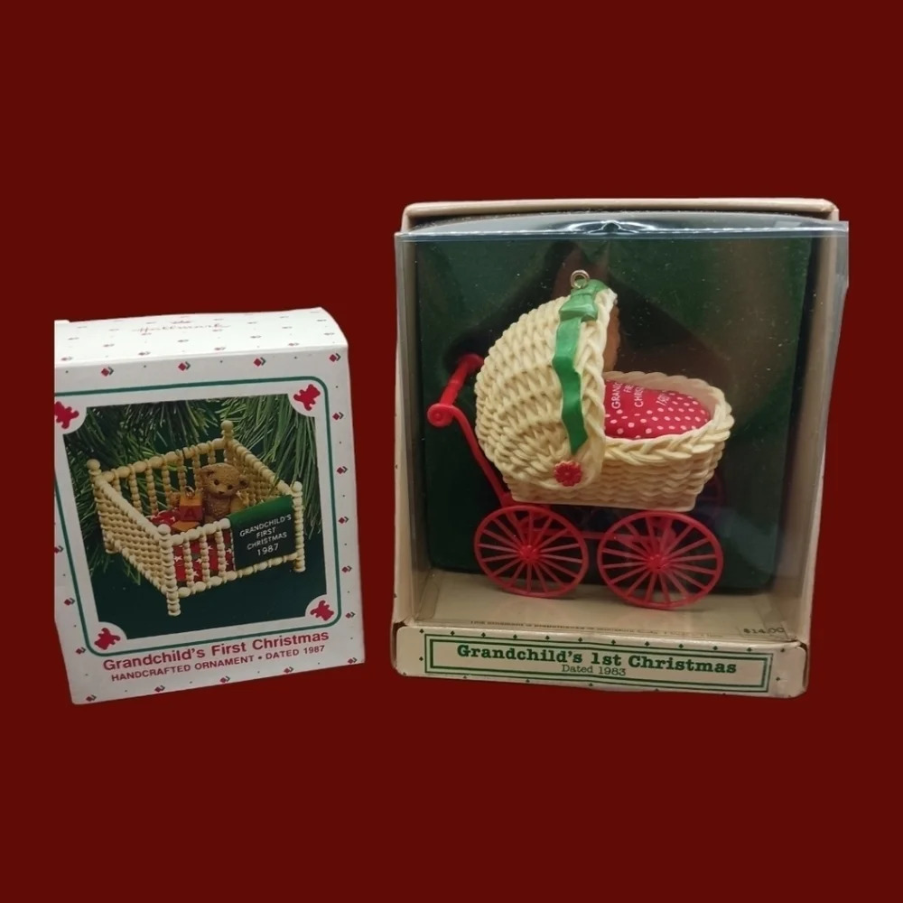 Hallmark grandchild first christmas ornaments  set of 2